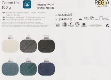 Regia Cotton Uni - Strumpfwolle 4-fach